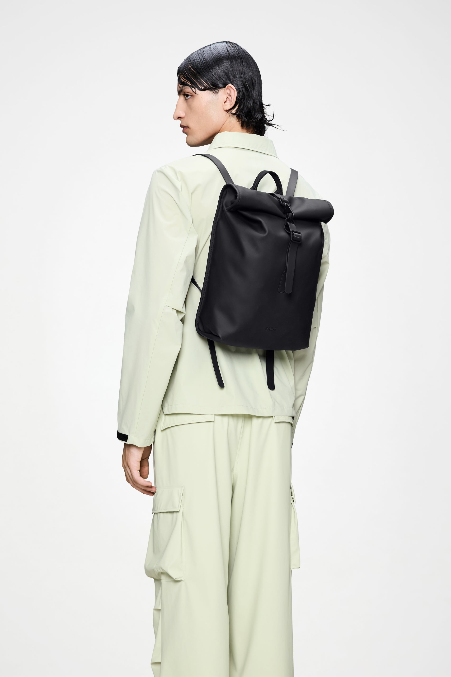 RAINS Rolltop Rucksack Mini Black Backpack