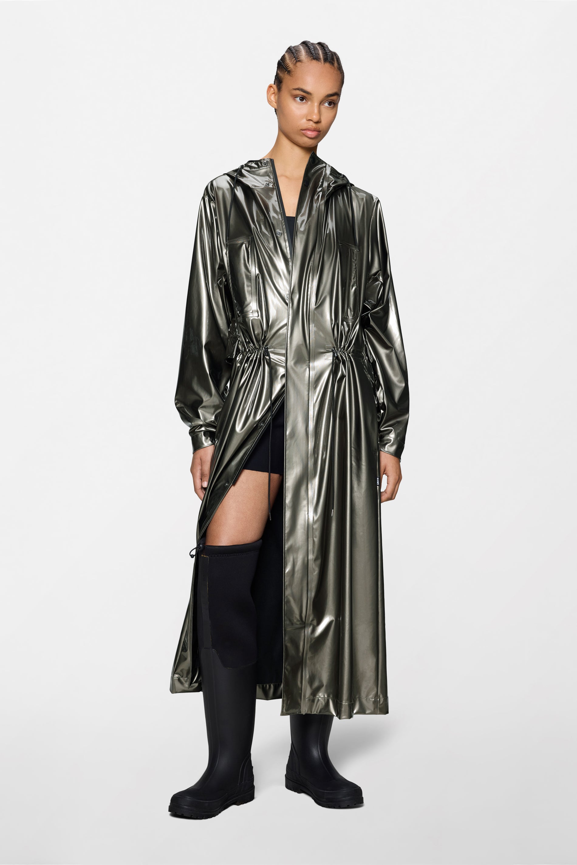 RAINS Bold Longest Jacket Raven Jacket