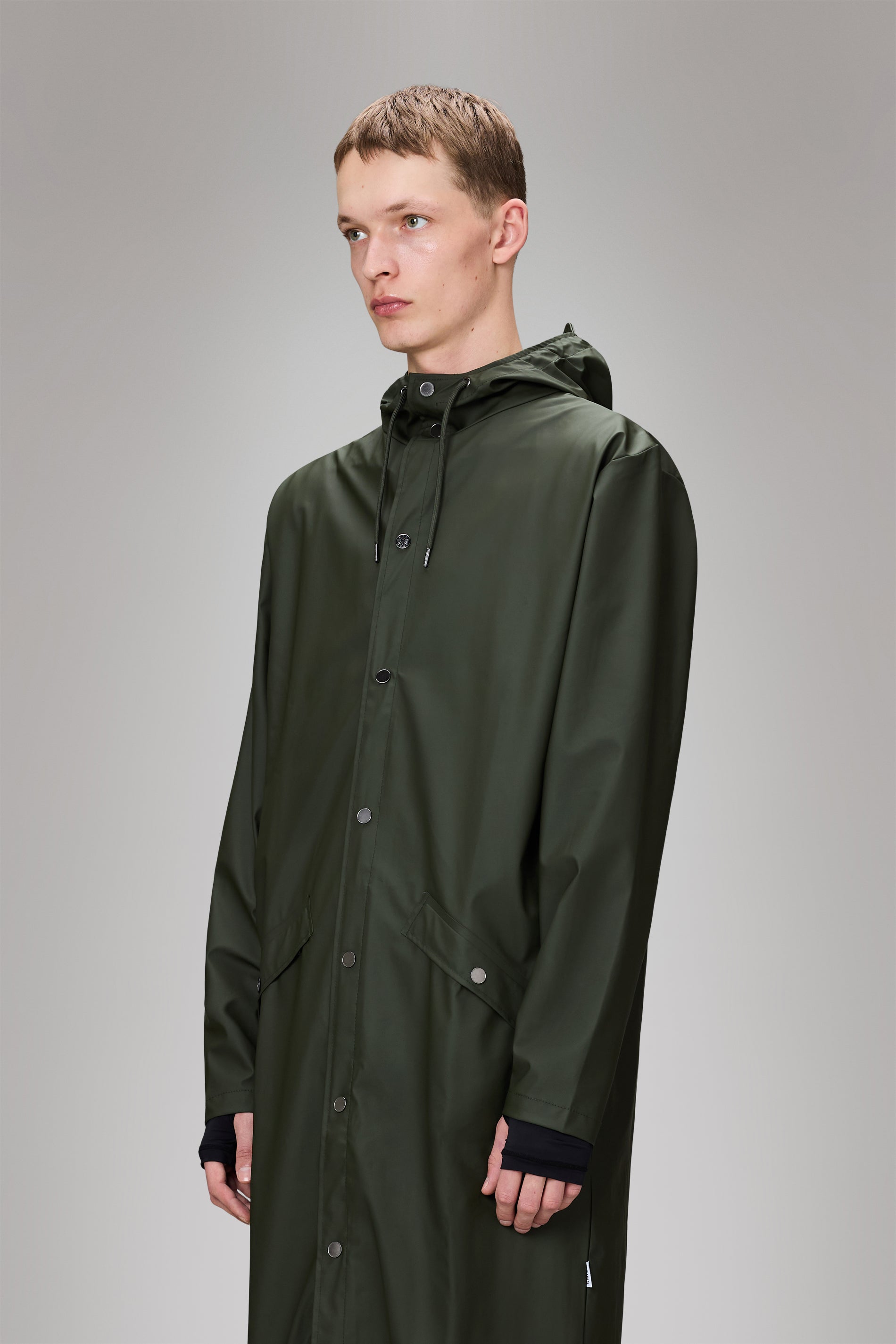 Rains Longer Jacket Green Jacket