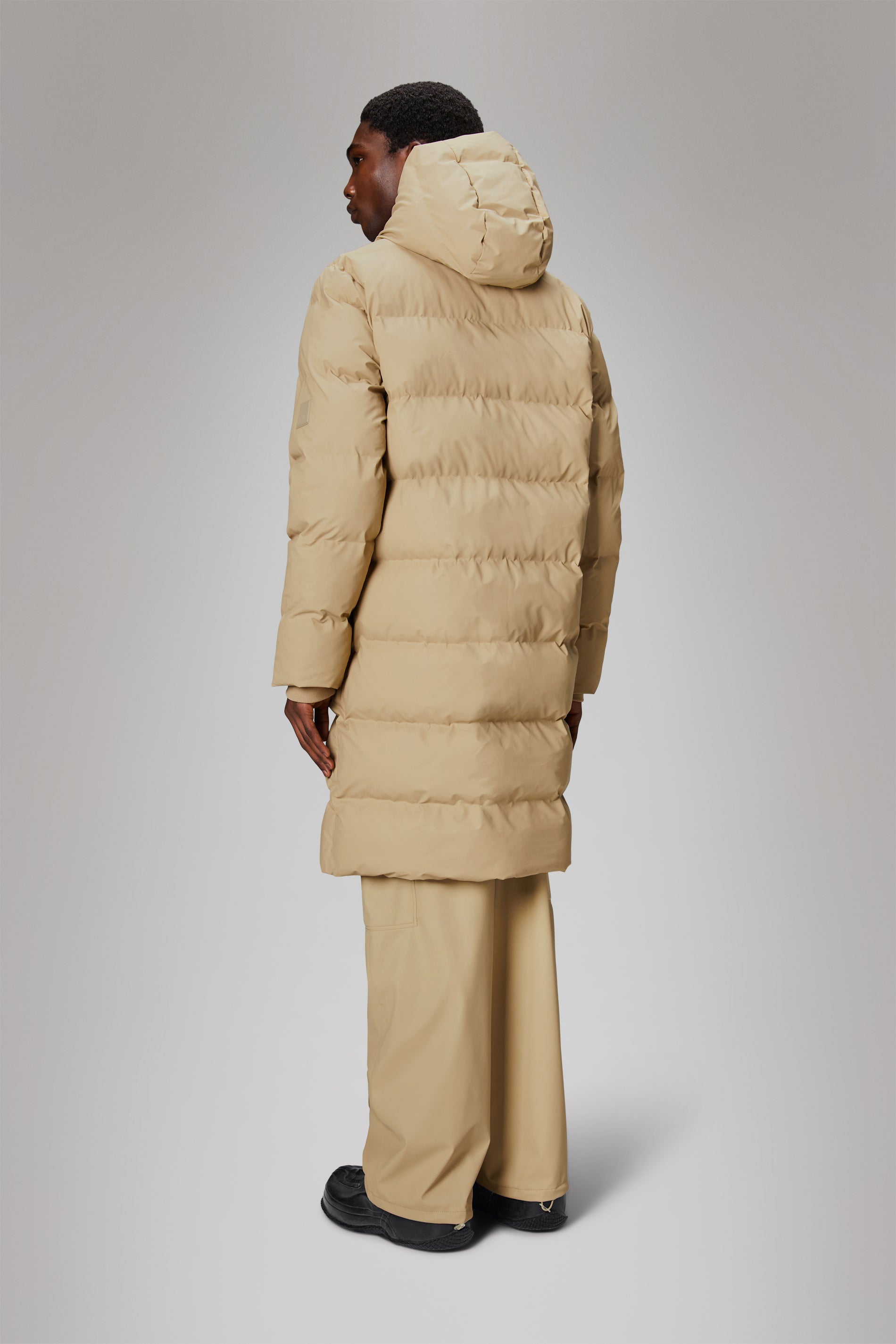 RAINS Alta Longer Puffer Jacket Sand Jacket