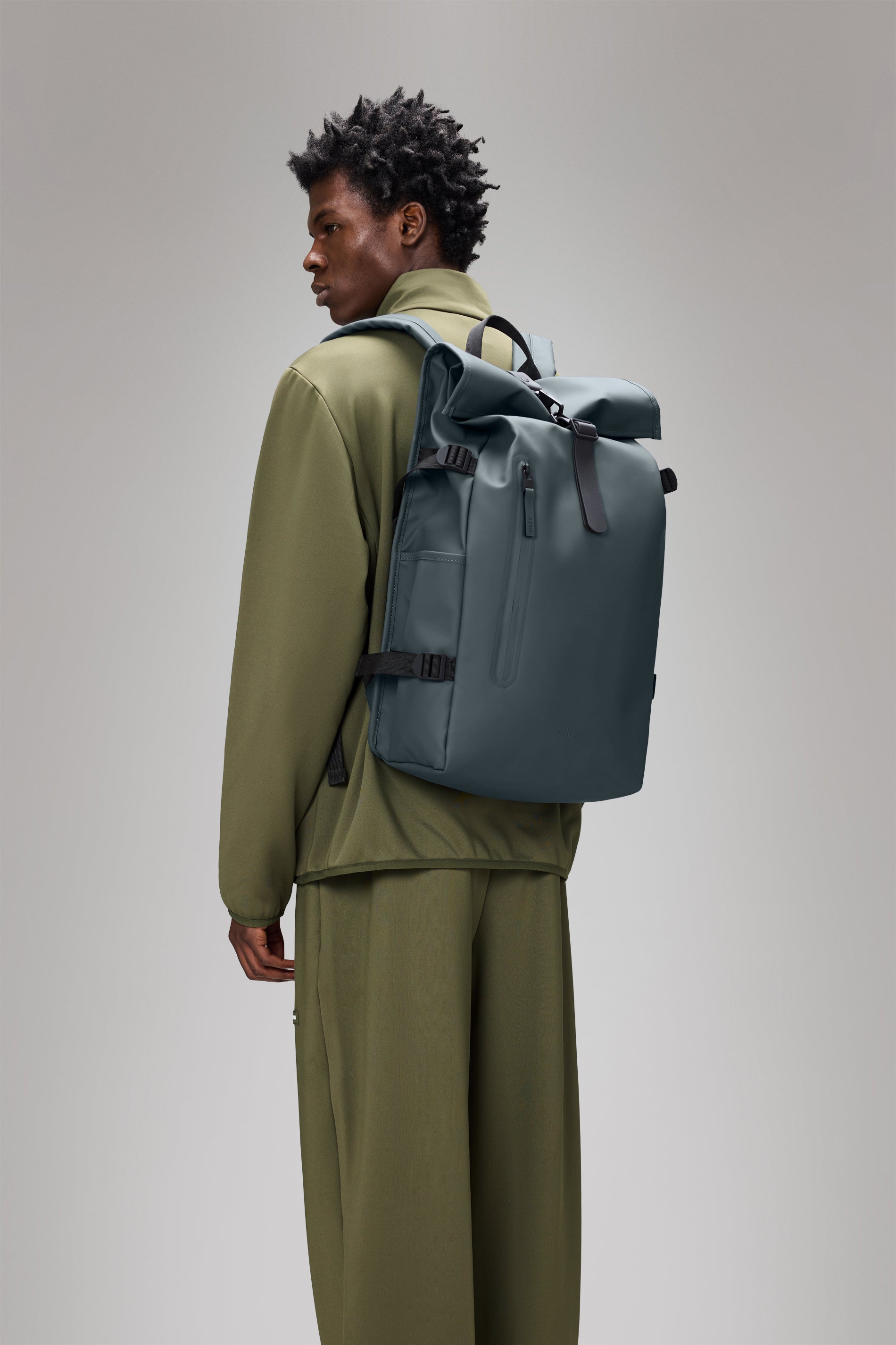 RAINS Rolltop Rucksack Large Lagoon Backpack
