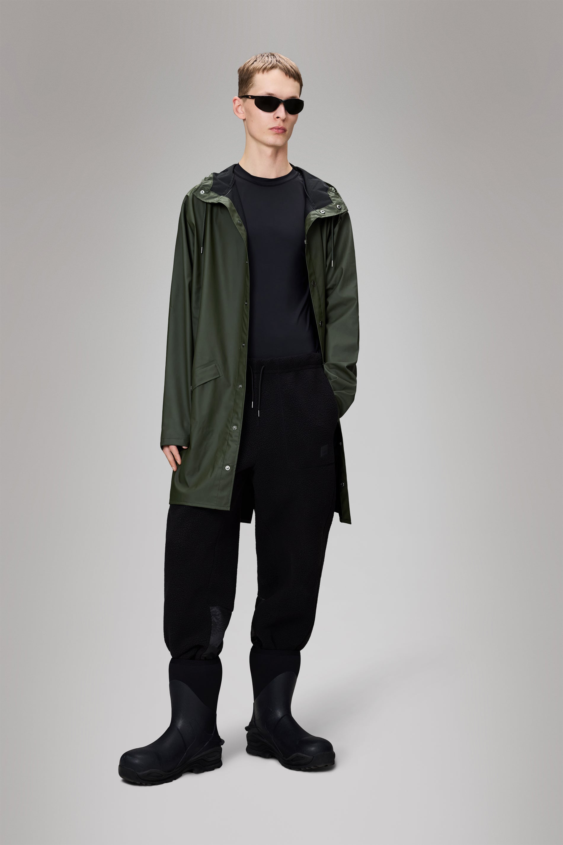 RAINS Long Jacket Green Jacket
