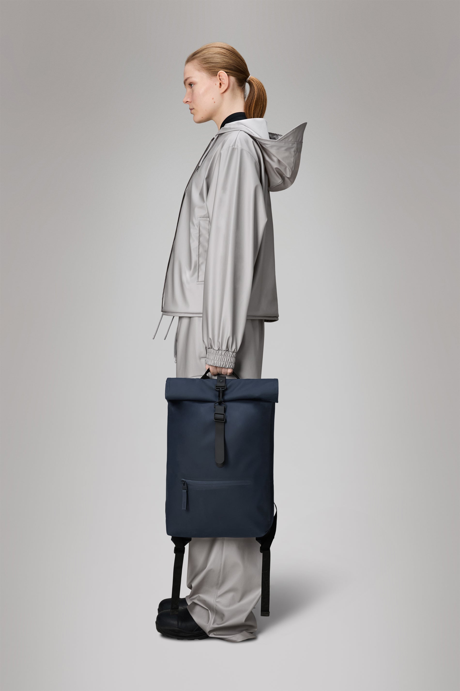 RAINS Rolltop Rucksack Navy Backpack