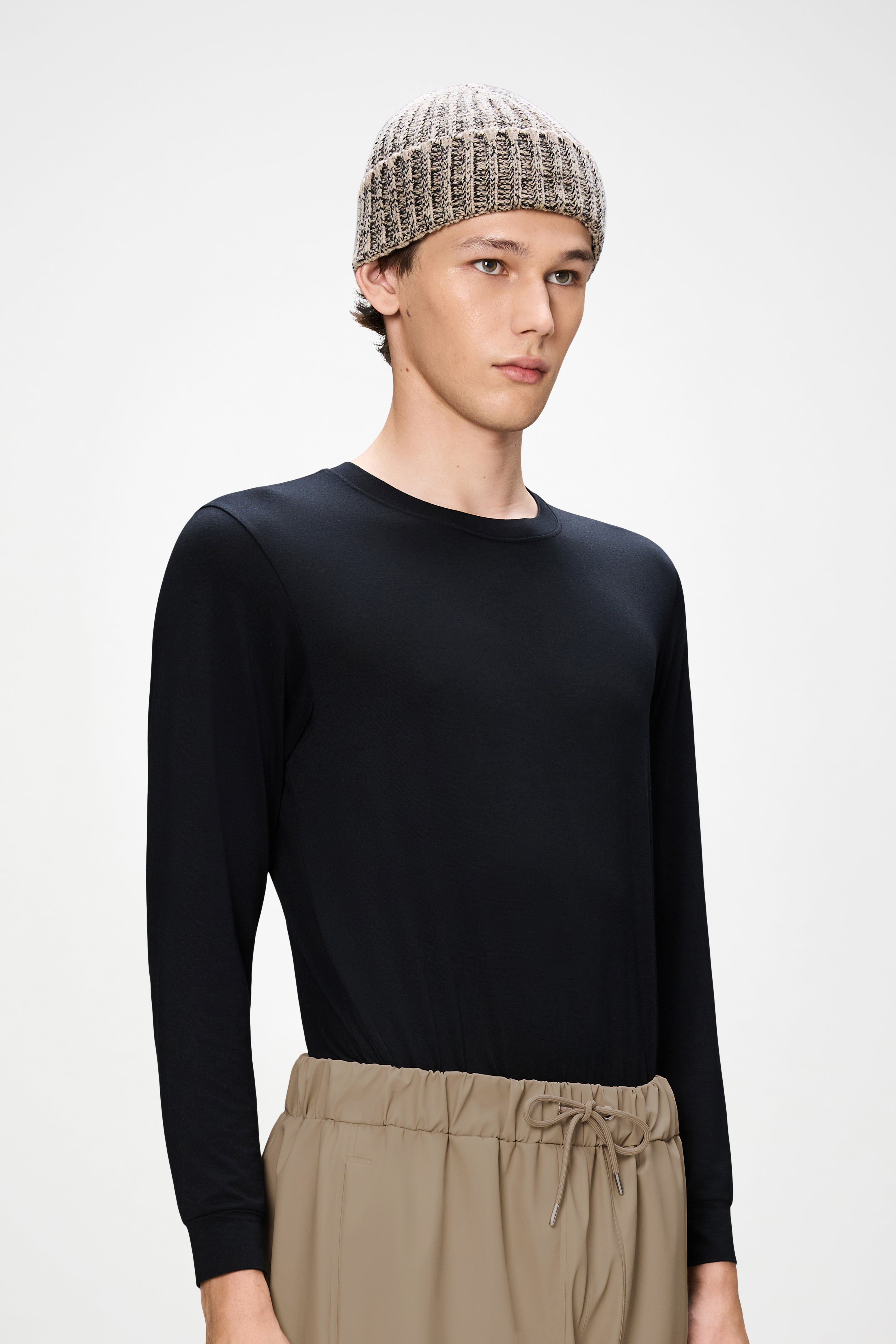 RAINS Sapa Knit Beanie Beige/Black Headwear