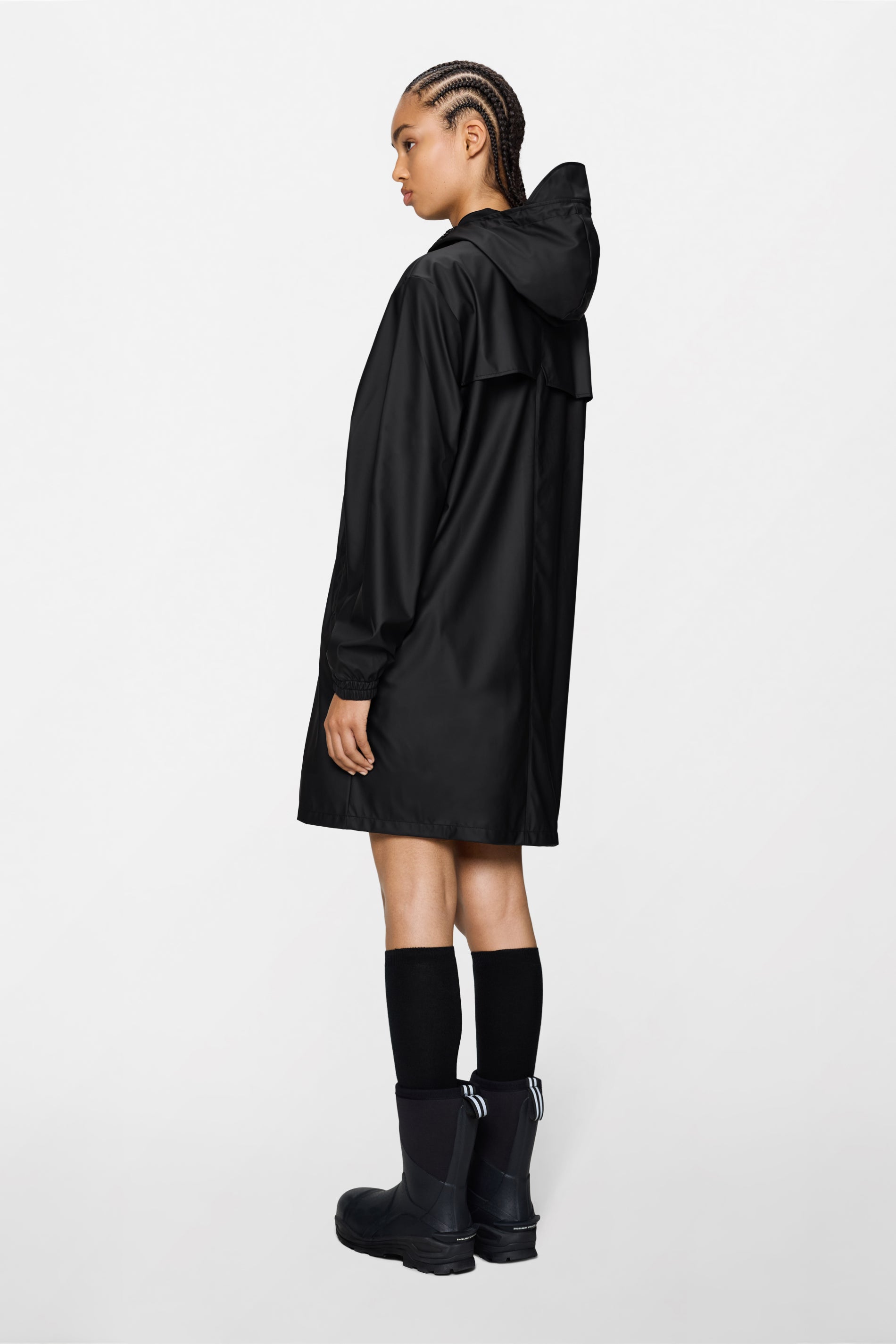 RAINS Long Storm Breaker Black Jacket