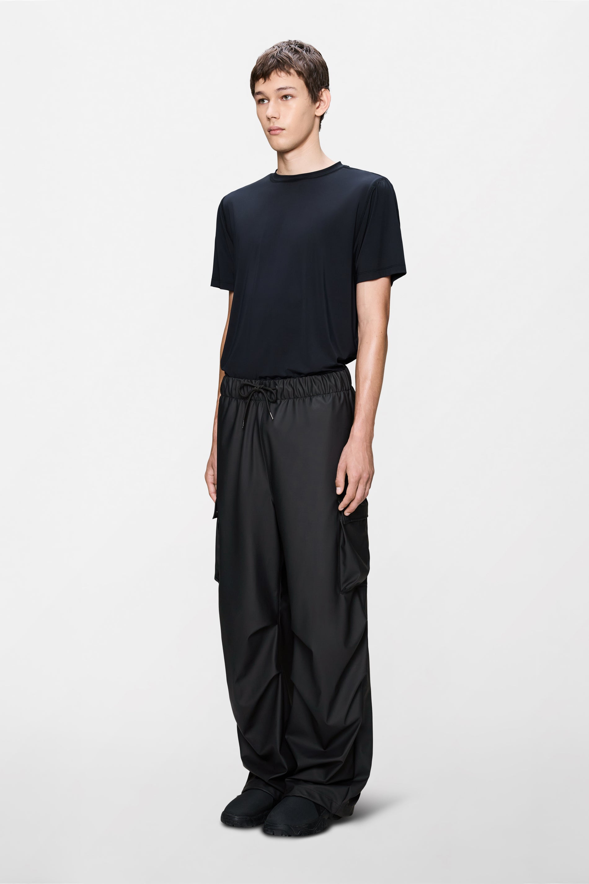 RAINS Pocket Rain Pants Wide Black Pants