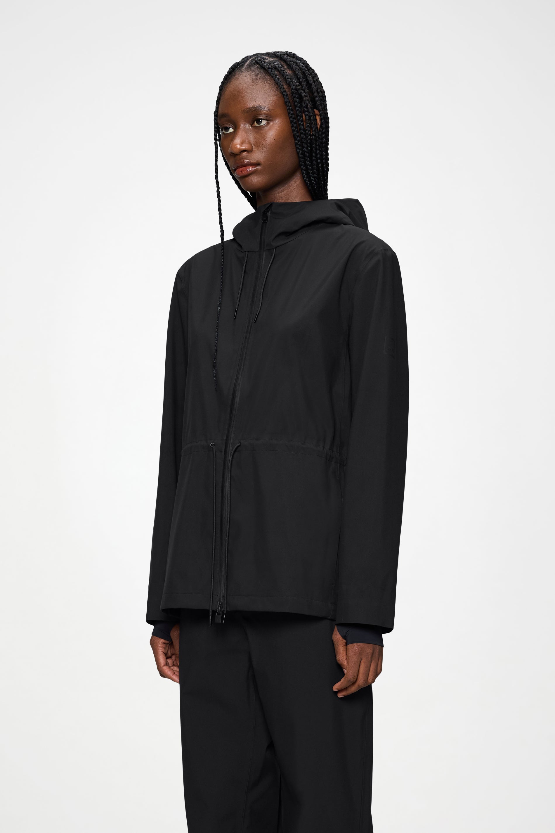 RAINS Suva Hardshell String W Jacket Black Jacket