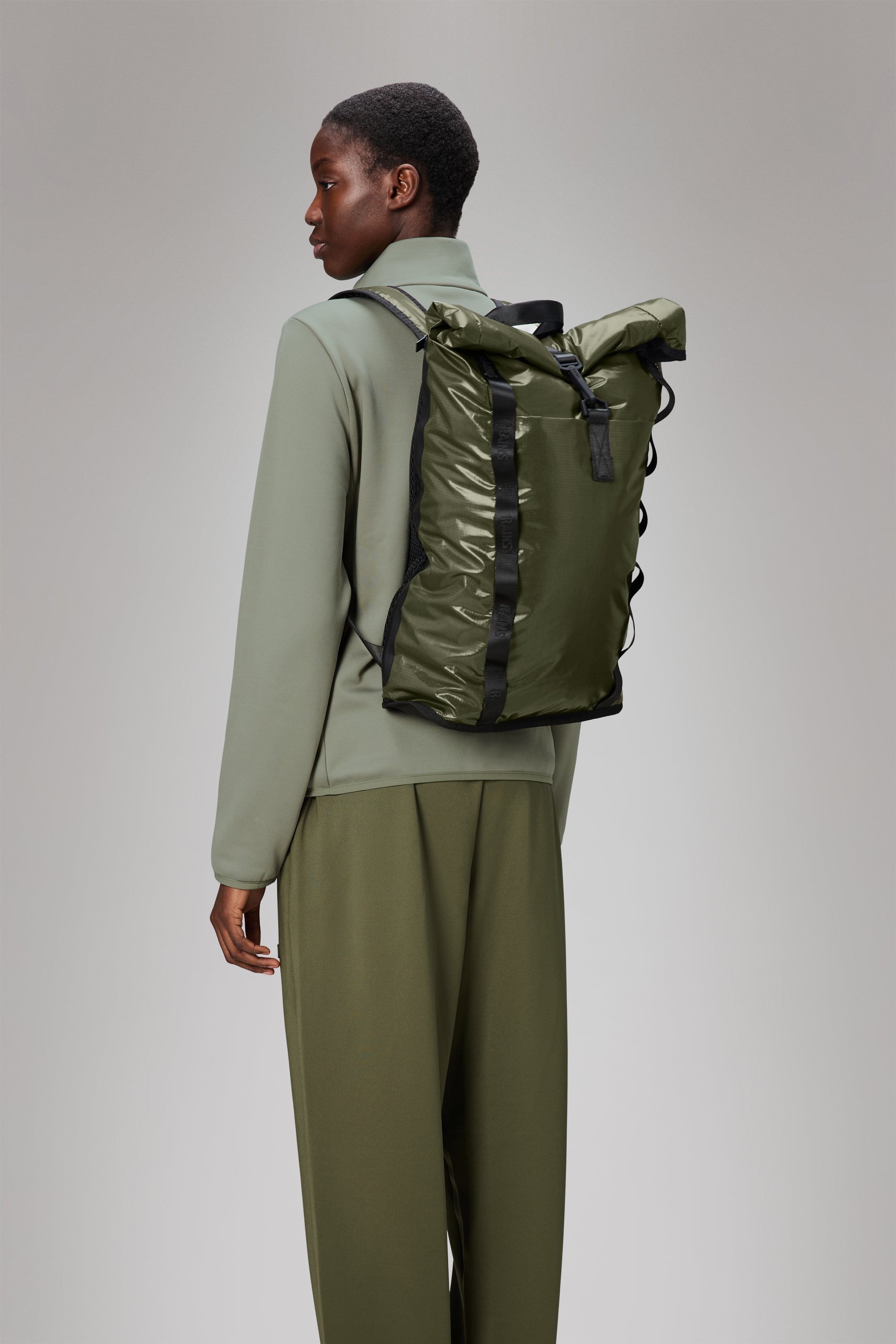RAINS Sibu Rolltop Rucksack Marsh Backpack
