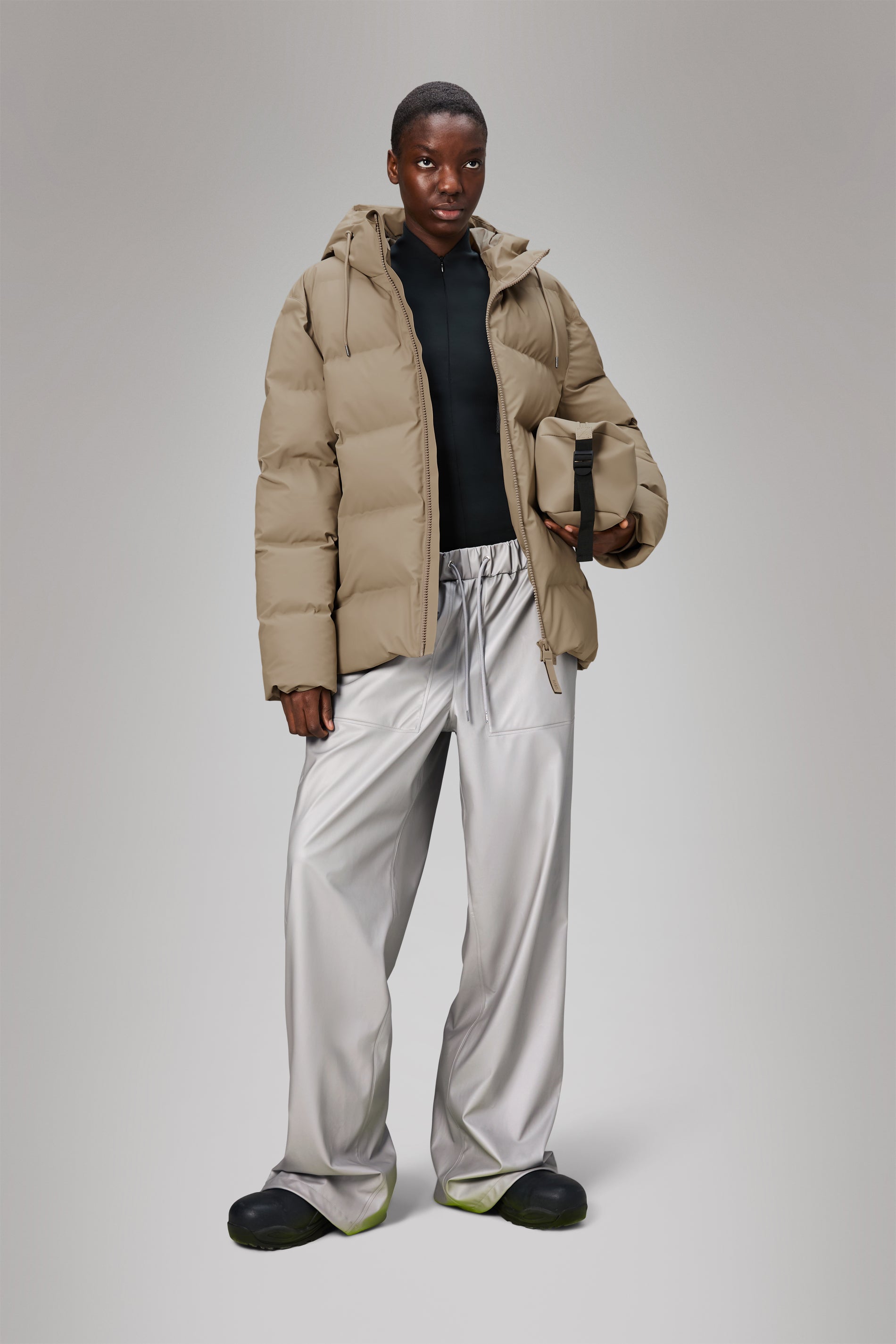 Rains Alta Puffer Jacket Beige Jacket