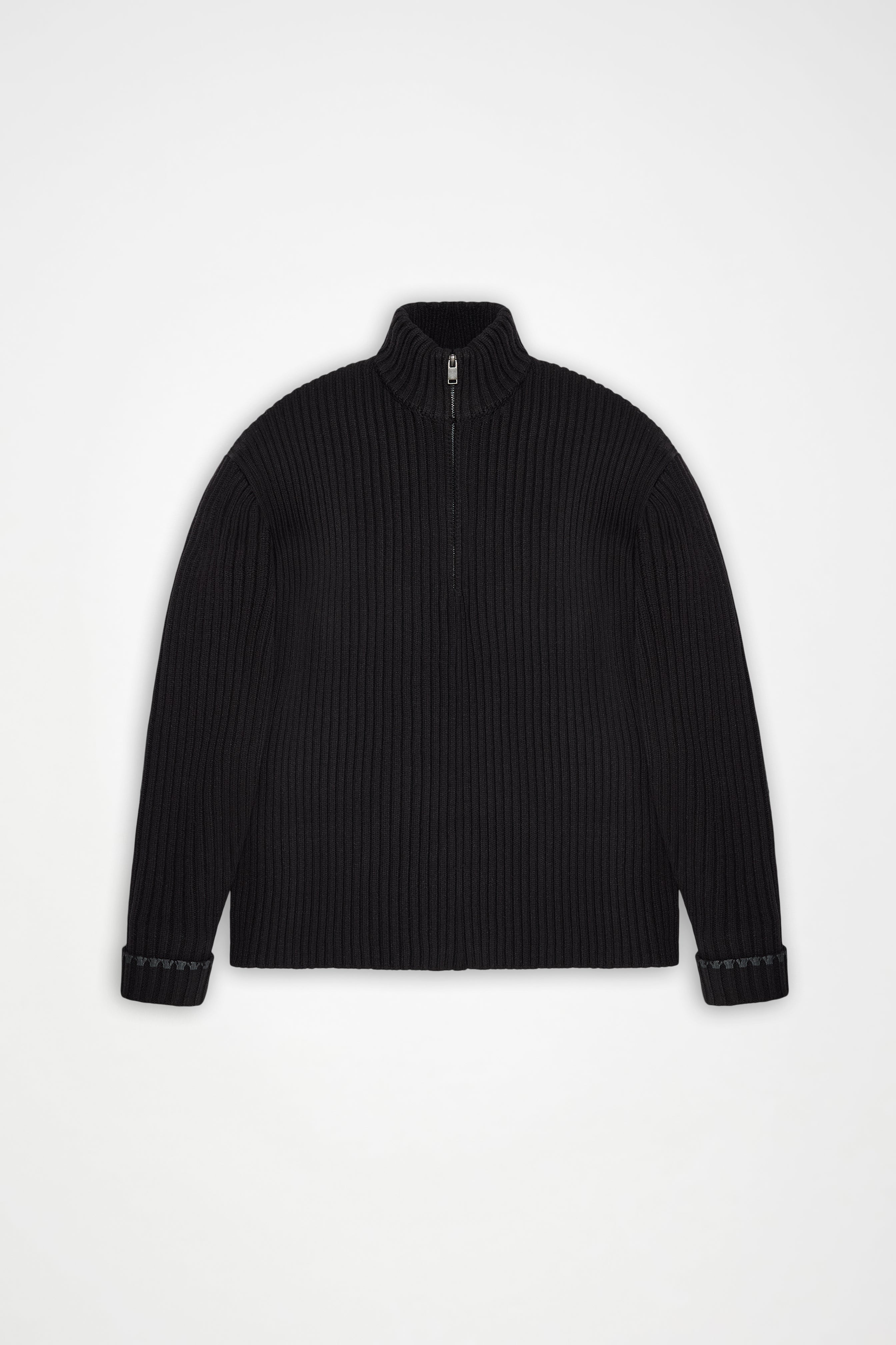 RAINS Sapa Half Zip Knit Black Long Sleeve
