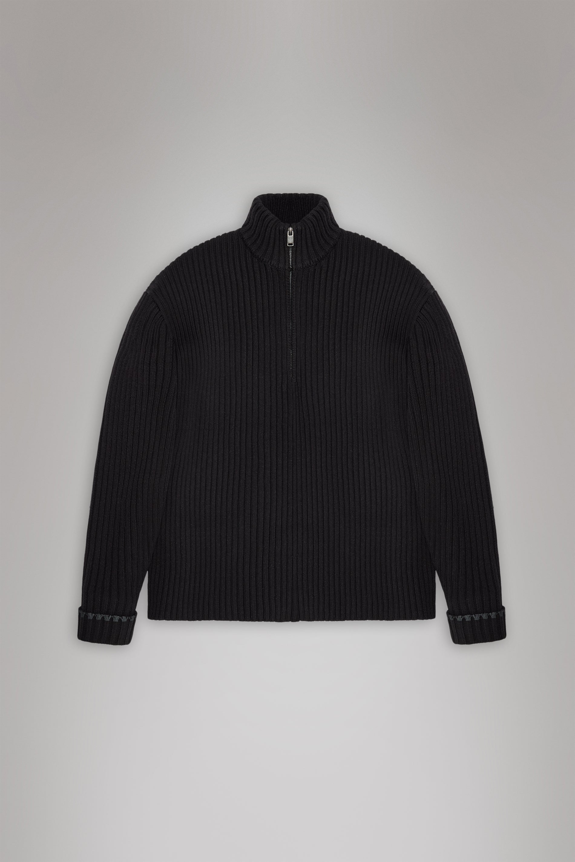 RAINS Sapa Half Zip Knit Black Long Sleeve