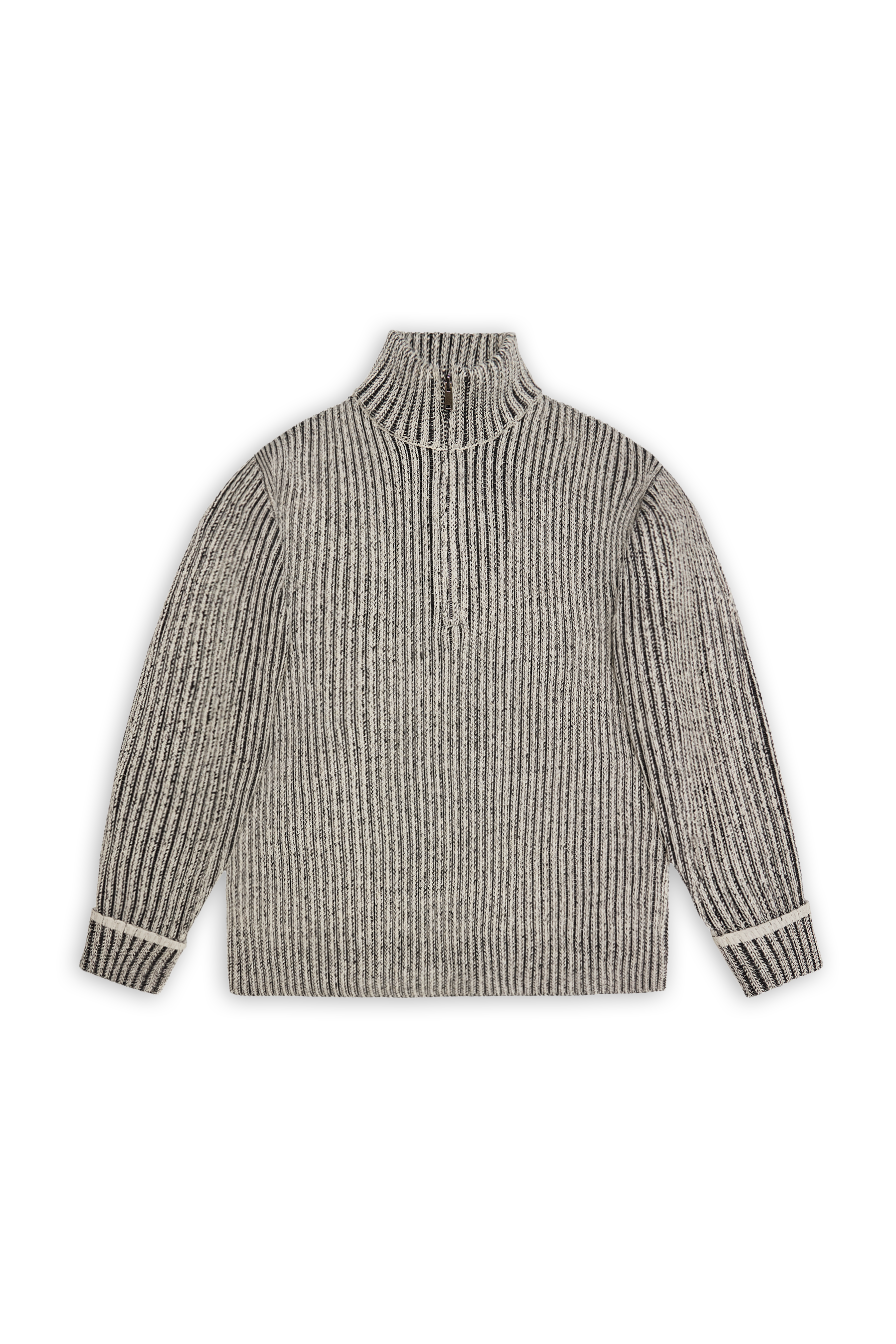 RAINS Sapa Half Zip Knit Vintage White / Black Long Sleeve