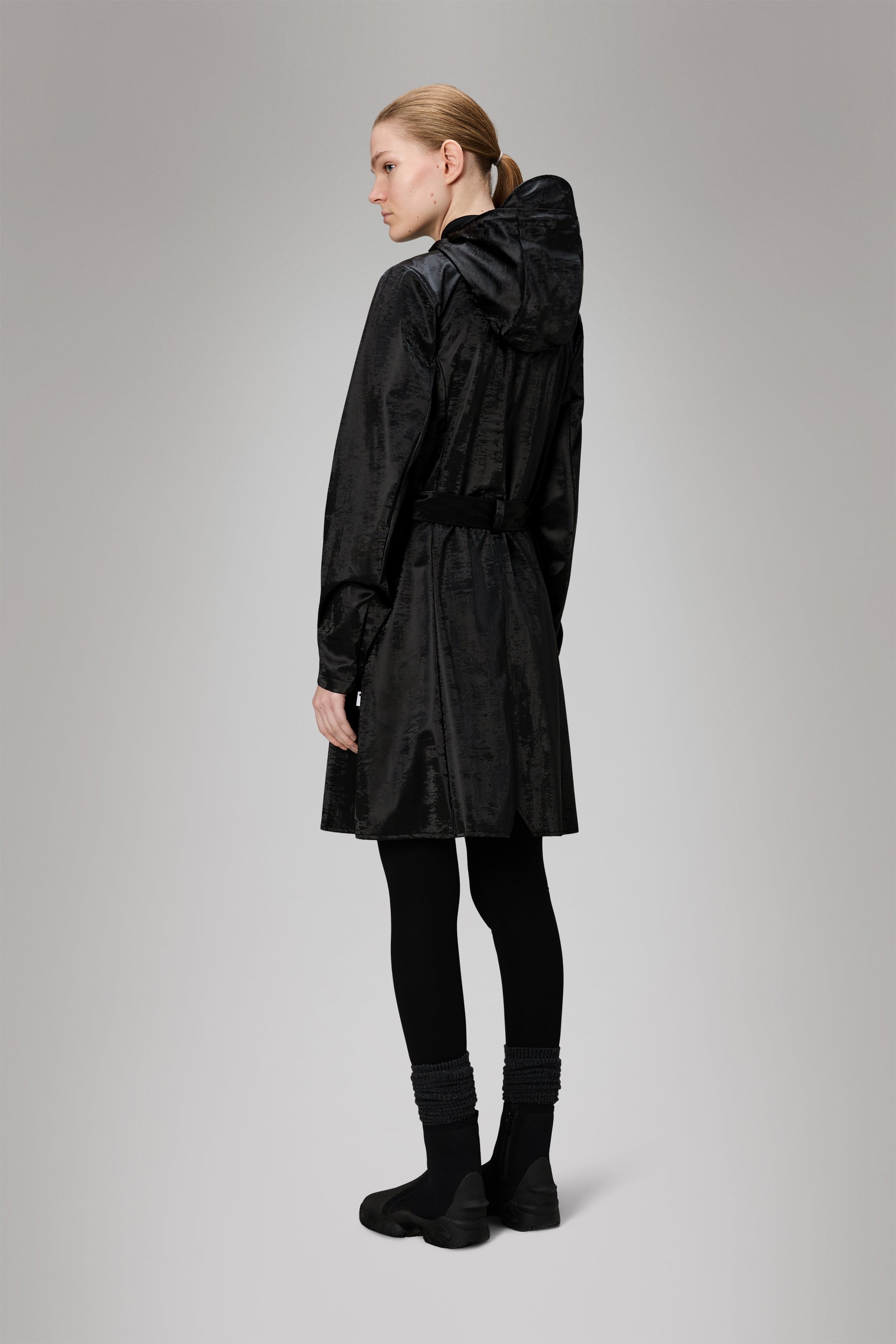 Rains Curve Long Jacket
 Coal Jacket