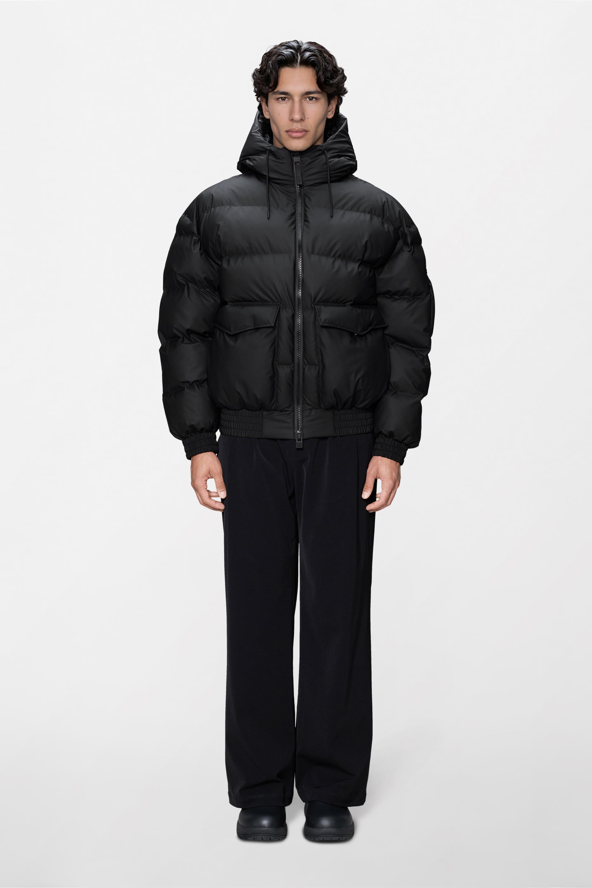 RAINS Alta Bomber Puffer Jacket Black Jacket