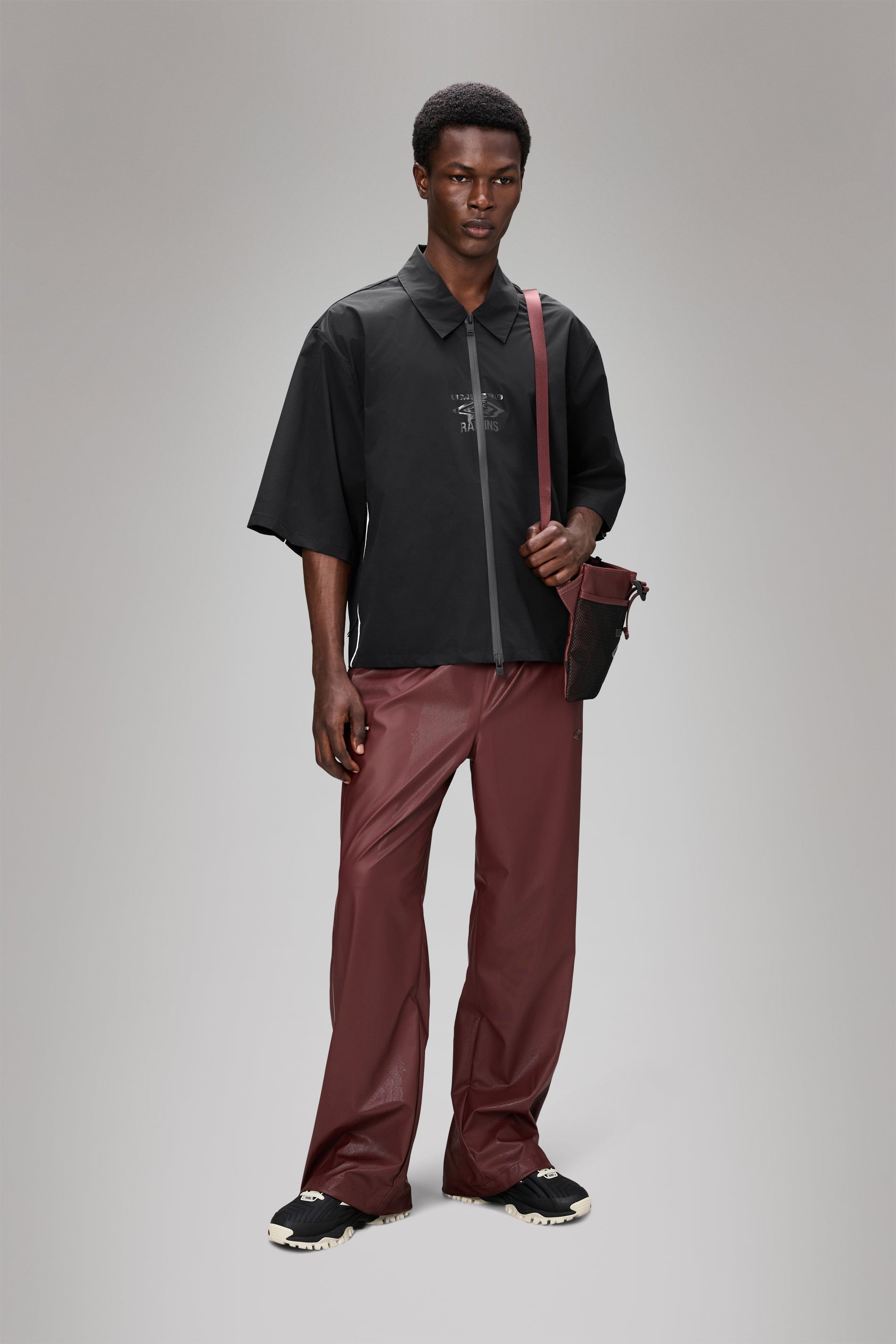 RAINS Rains x Umbro Drill Overshirt Black Short Sleeve