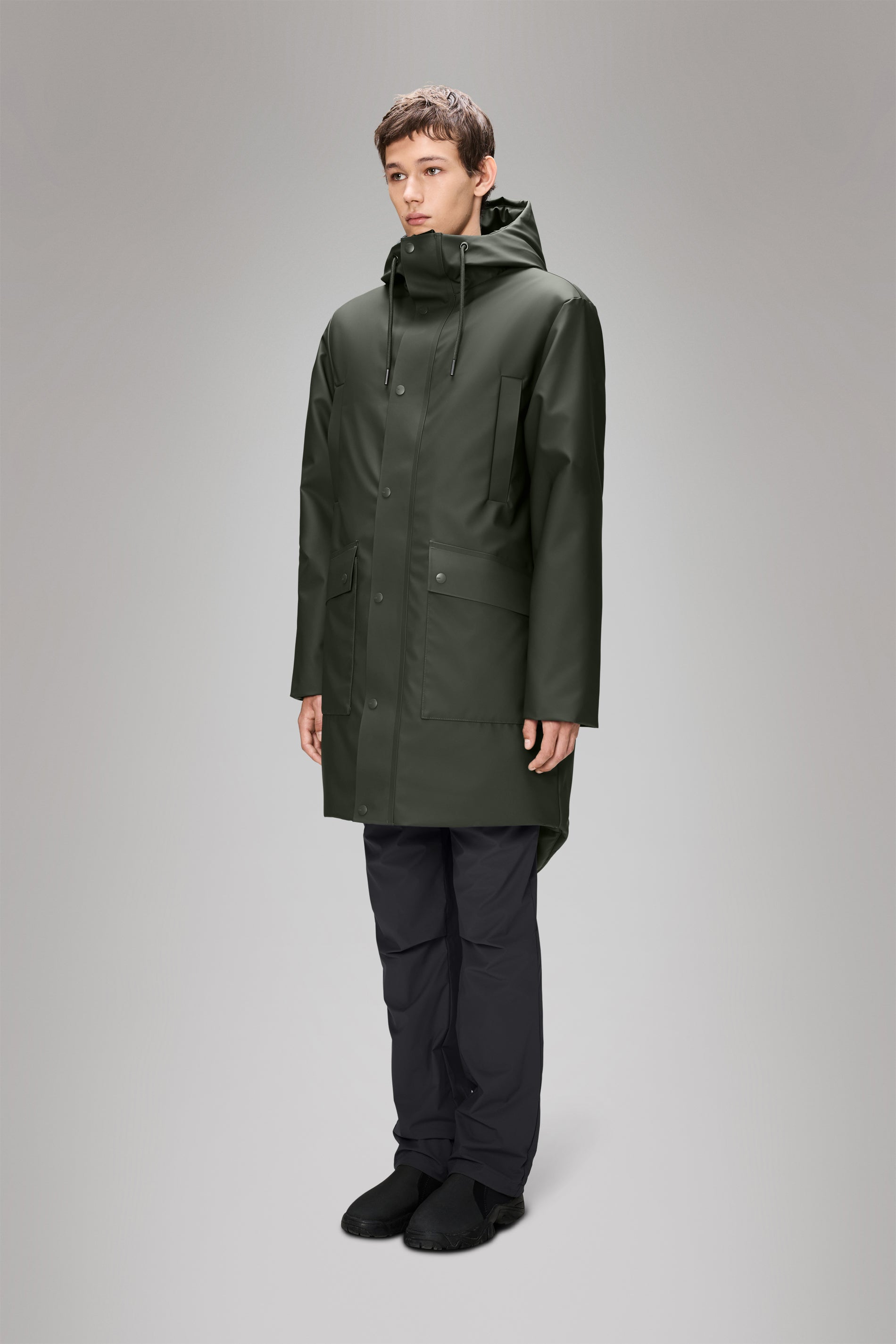 Rains Nome Long Parka Green Jacket