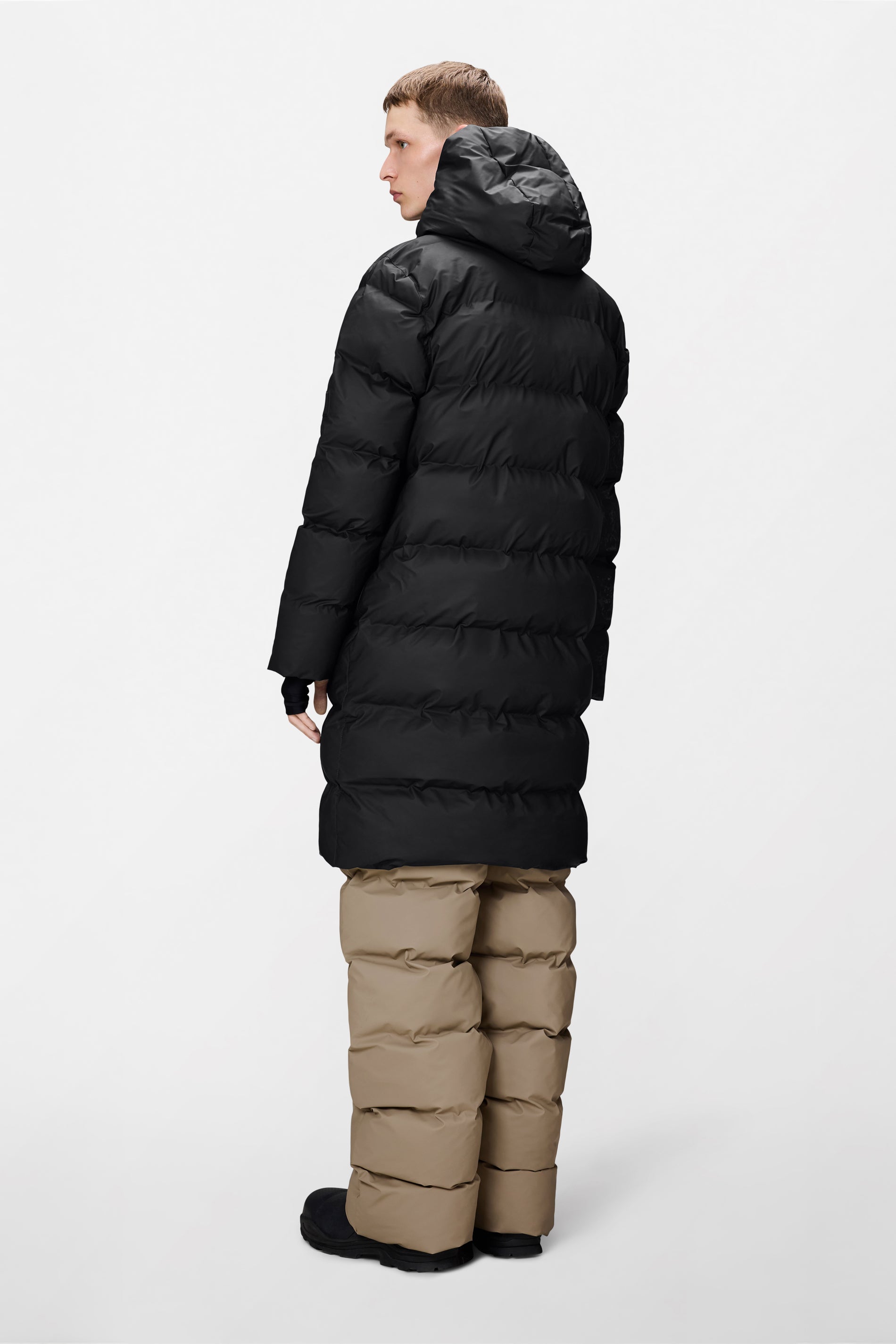 RAINS Alta Longer Puffer Jacket Black Jacket