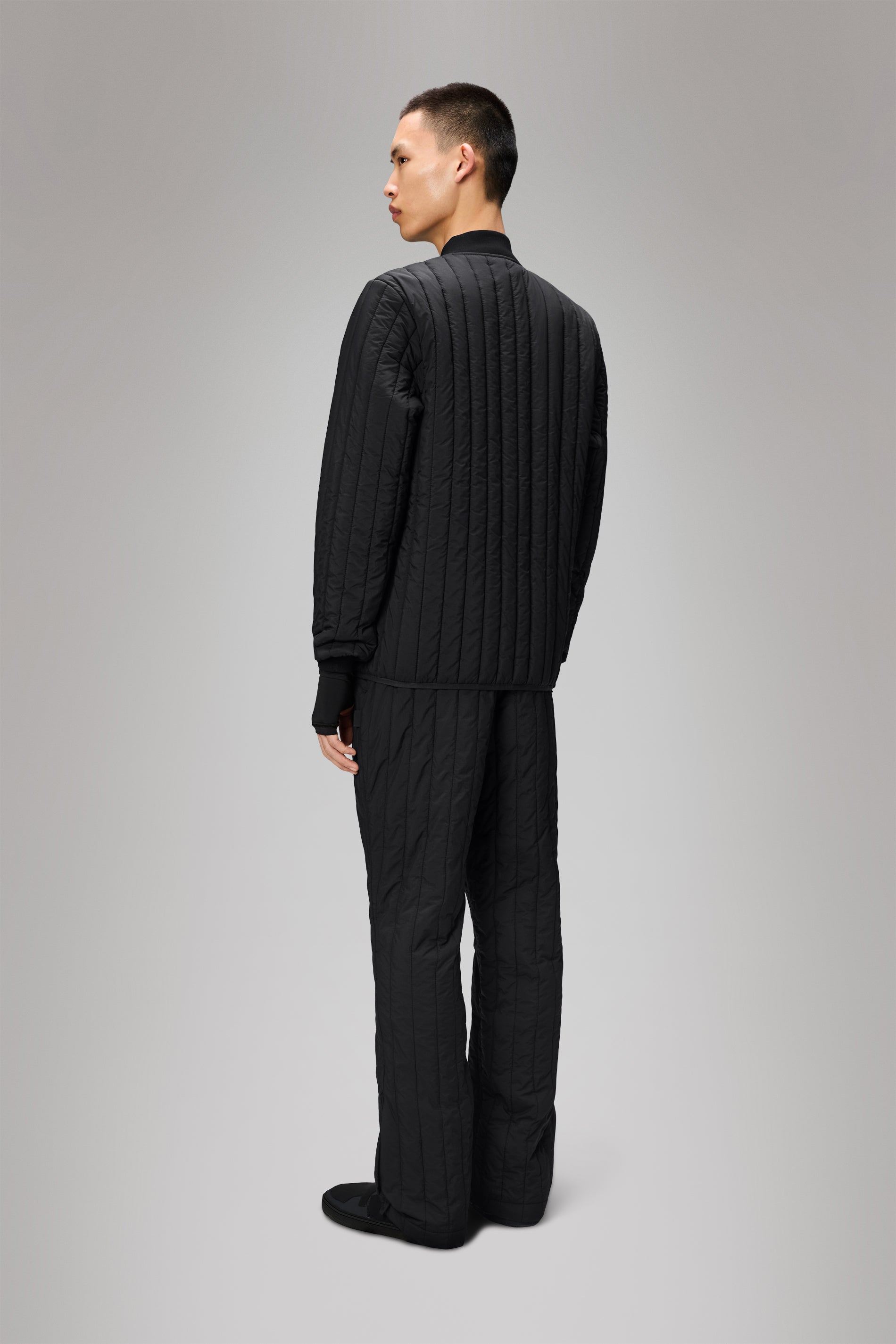 RAINS Banja Liner Bomber Jacket Black Overshirt