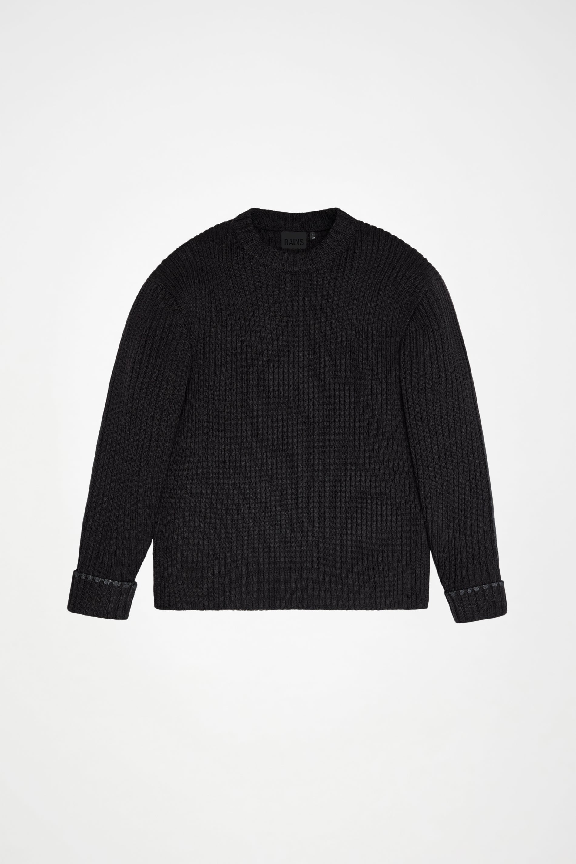 RAINS Sapa Knit Crew Neck Black Long Sleeve