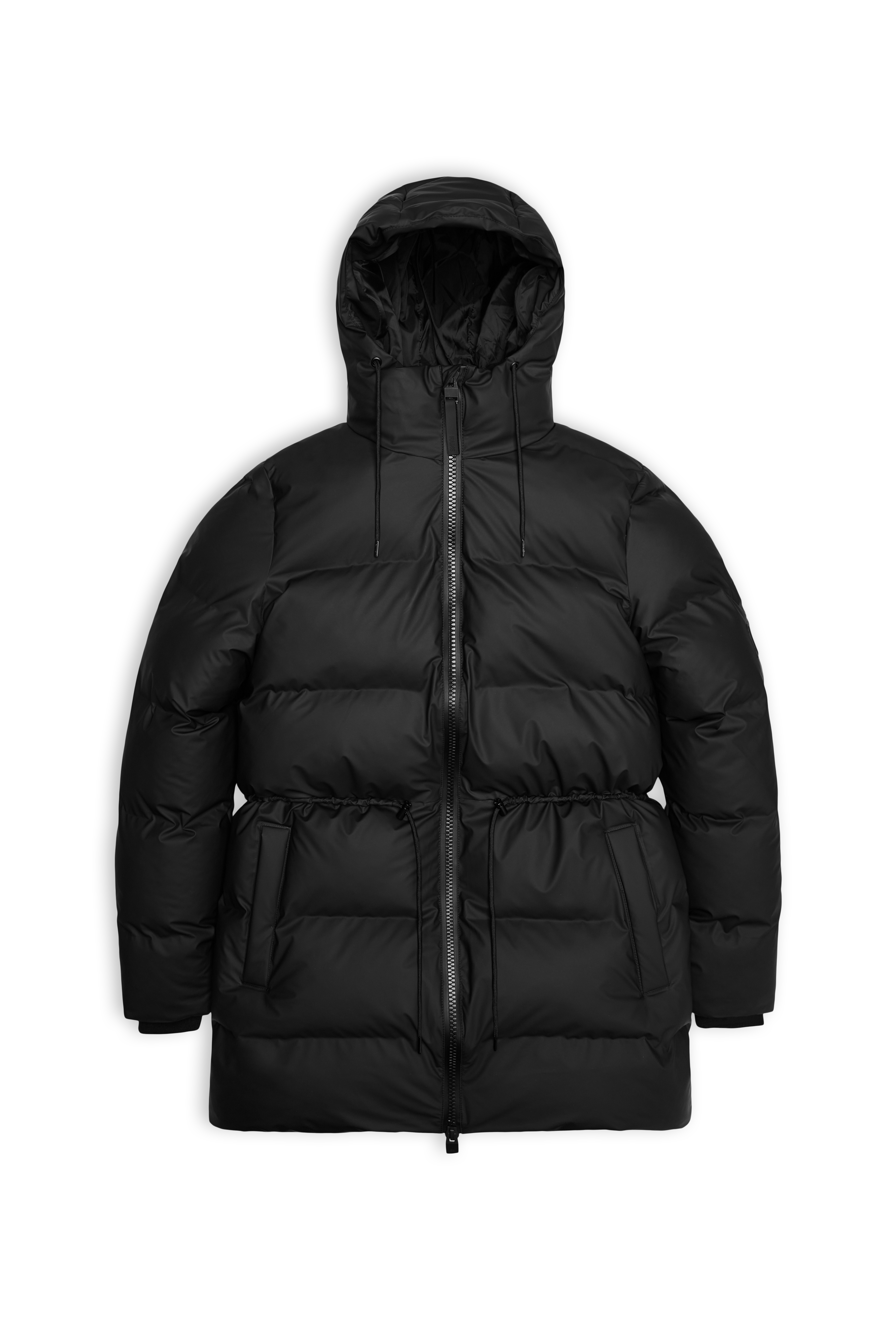 Rains Alta Long Puffer String W Jacket Black Jacket